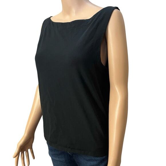 Free People We The Free Boatneck Muscle Tank Top Large Black Boho Minimalist - Picture 2 of 10